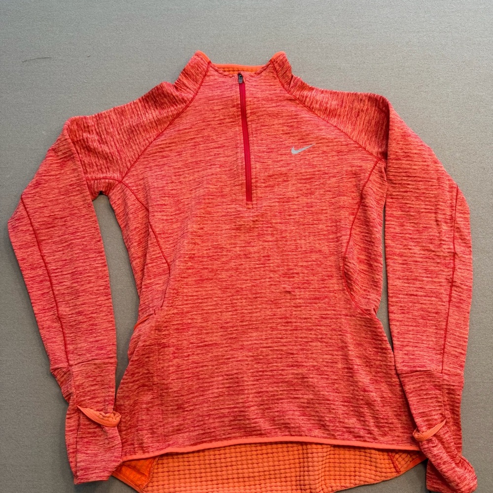 Nike Coral-Red Marled Half-Zip Training Top